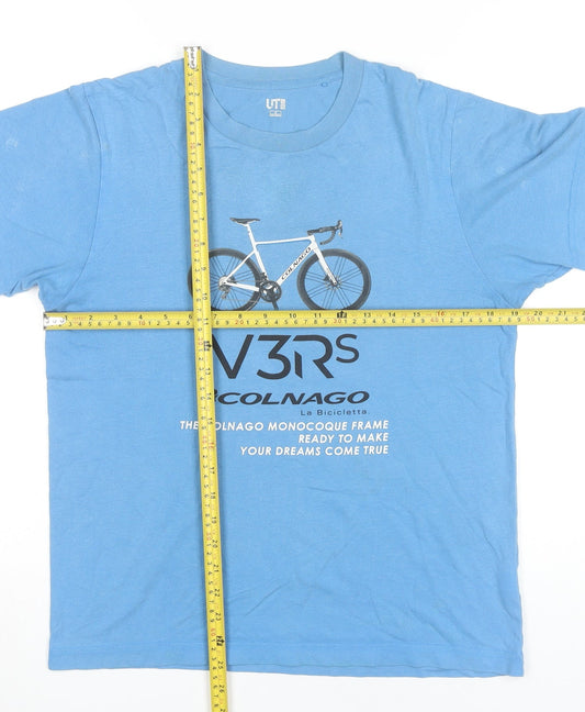 Uniqlo Men’s Blue Colnago Cycling Graphic Cotton T-Shirt Size S