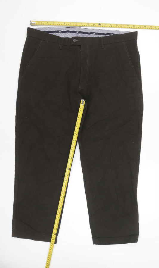 Samuel Windsor Men's Brown Chino Trousers 40XS Cotton Straight Leg