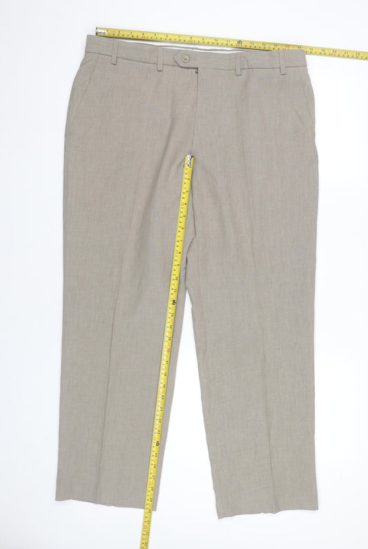 Marks and Spencer Mens Beige Dress Pants Size 38W 29L Polyester