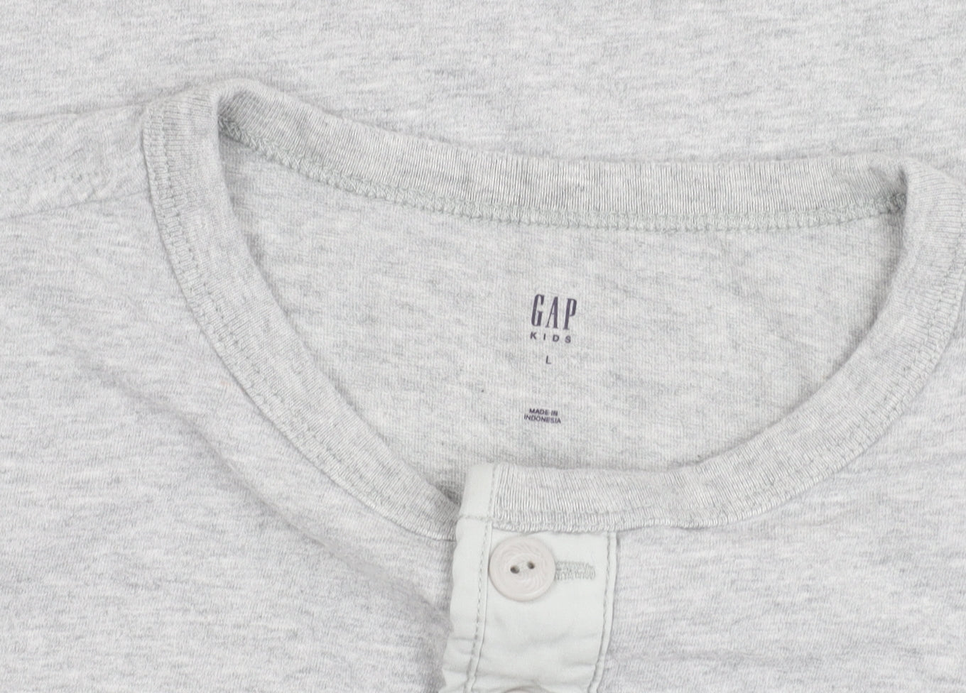 GAP Kids Boys Grey Short Sleeve Henley T-Shirt 10-11 Years