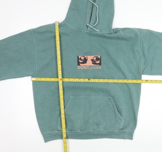 Urban Outfitters Men's Green Graphic Pullover Hoodie Size S Fleece
