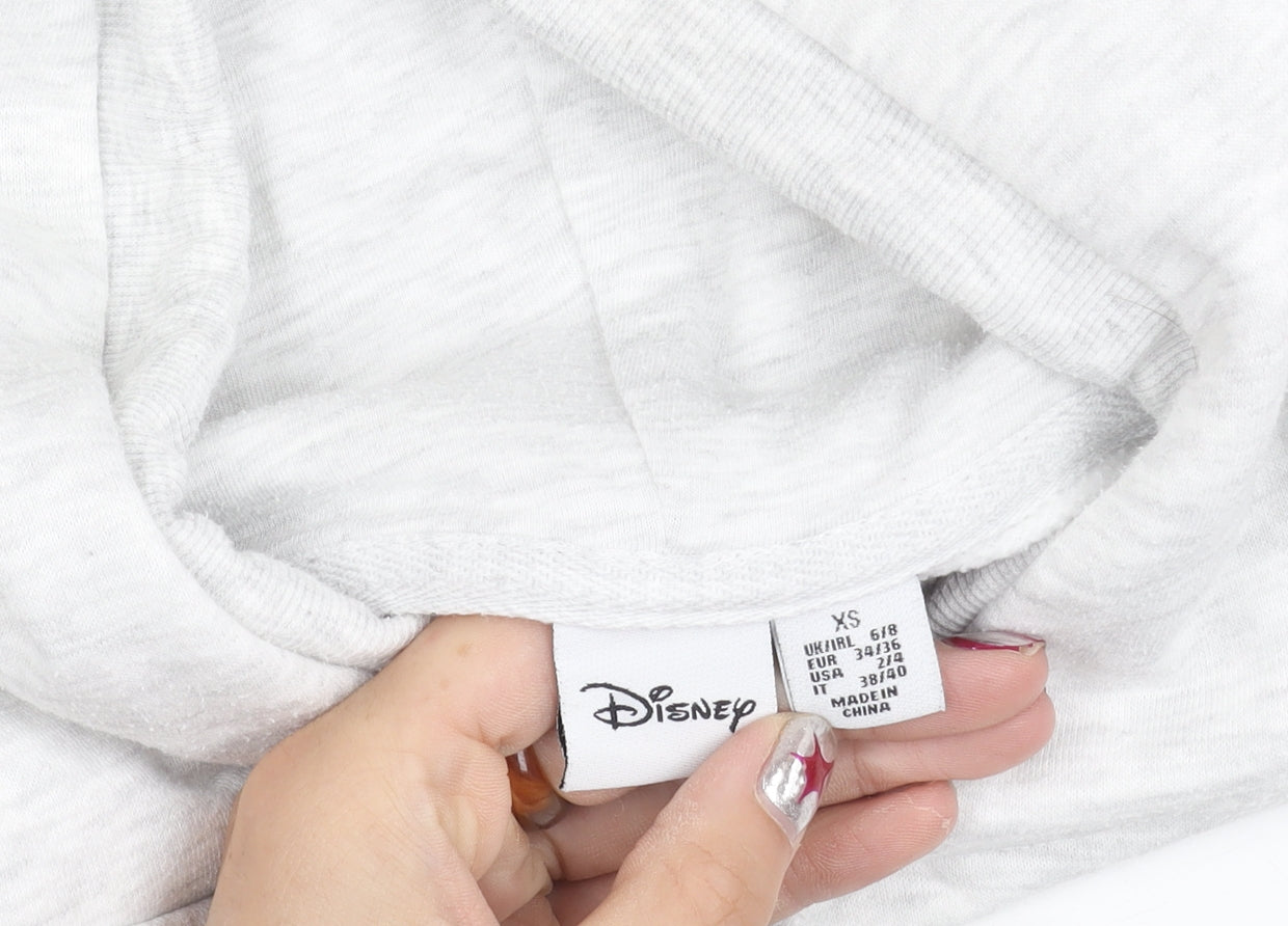 Womens UK Size XS Disney Grey Pullover Hoodie