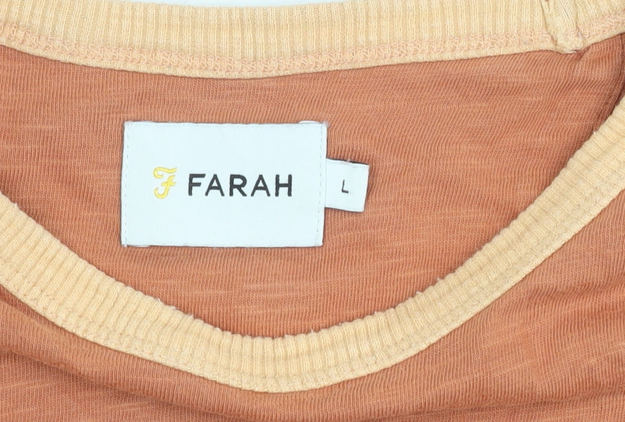 Mens UK Size L Farah Brown T-Shirt