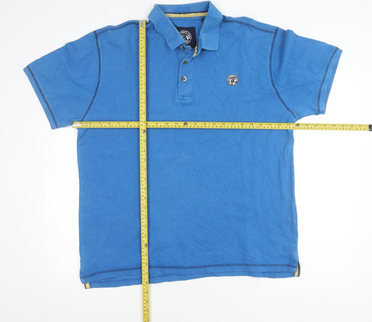 TOG24 Men's Blue 2XL Cotton Polo Shirt Short Sleeve Casual
