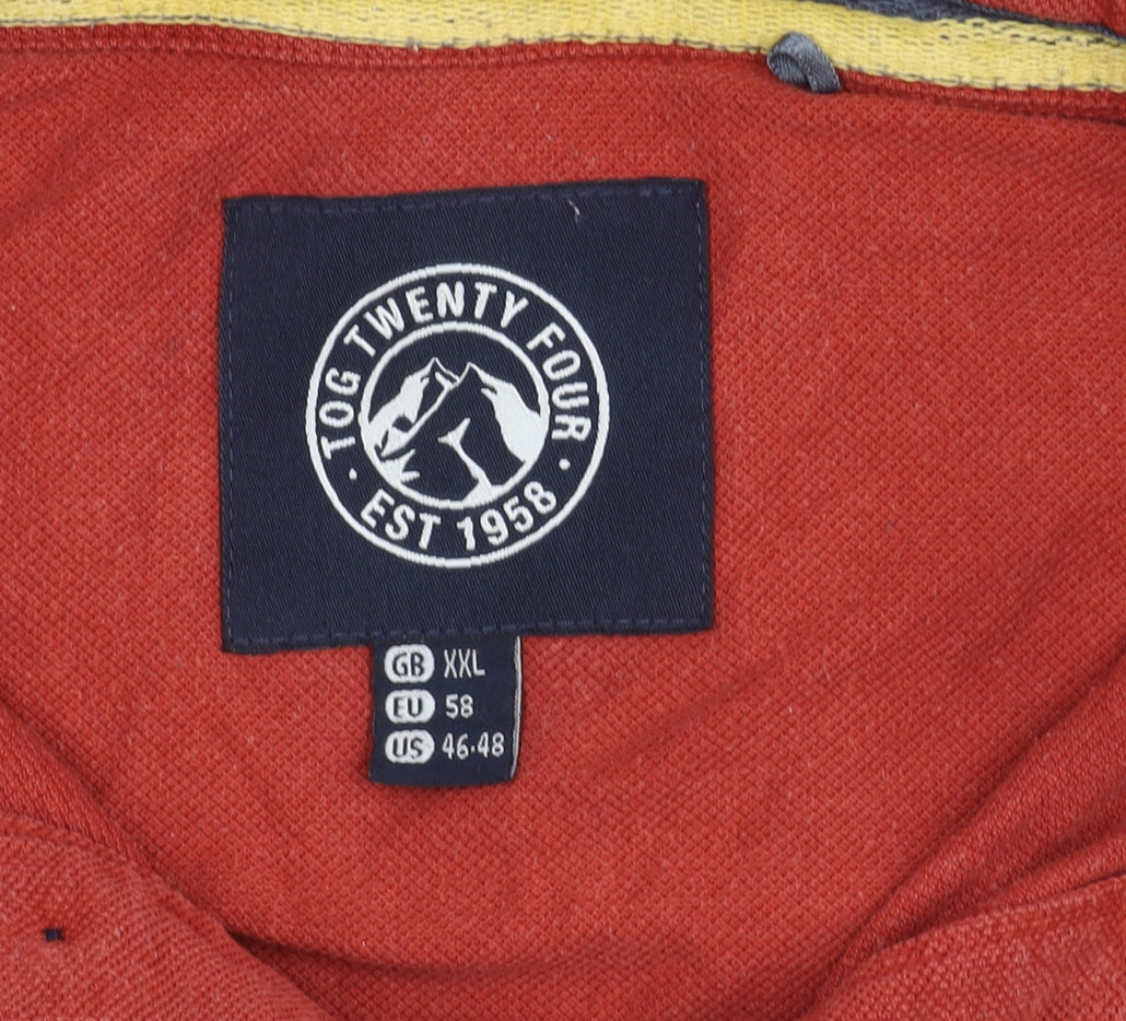 TOG24 Men’s Red 2XL Polo Shirt Short Sleeve Cotton Casual