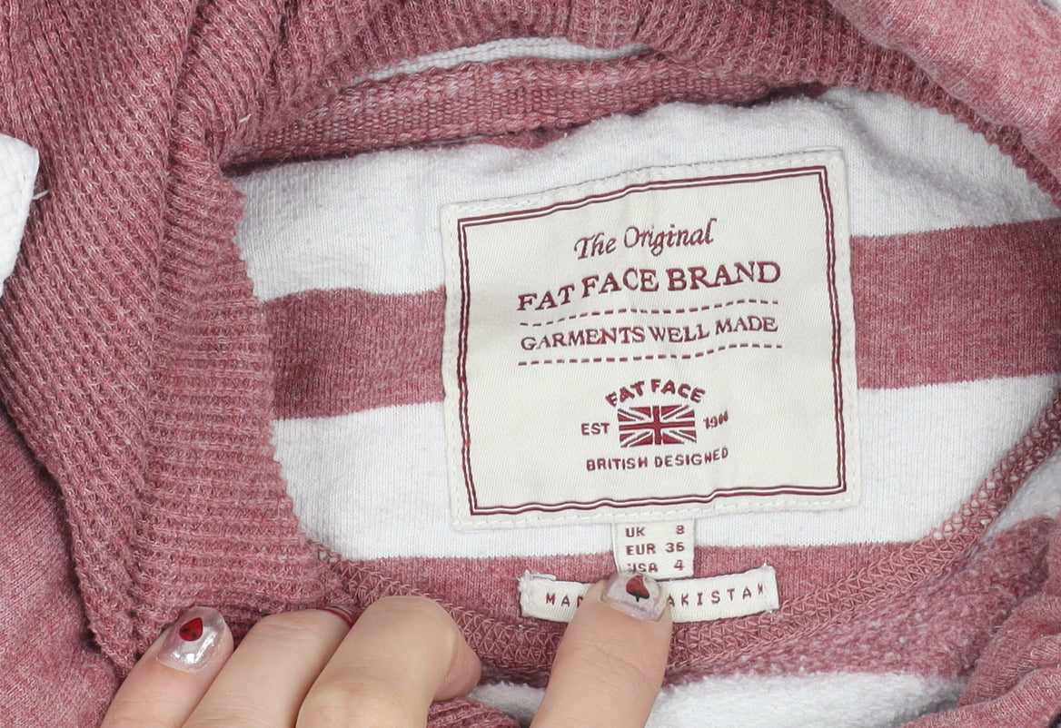 Womens UK Size 8 Fat Face Pink Pullover Hoodie