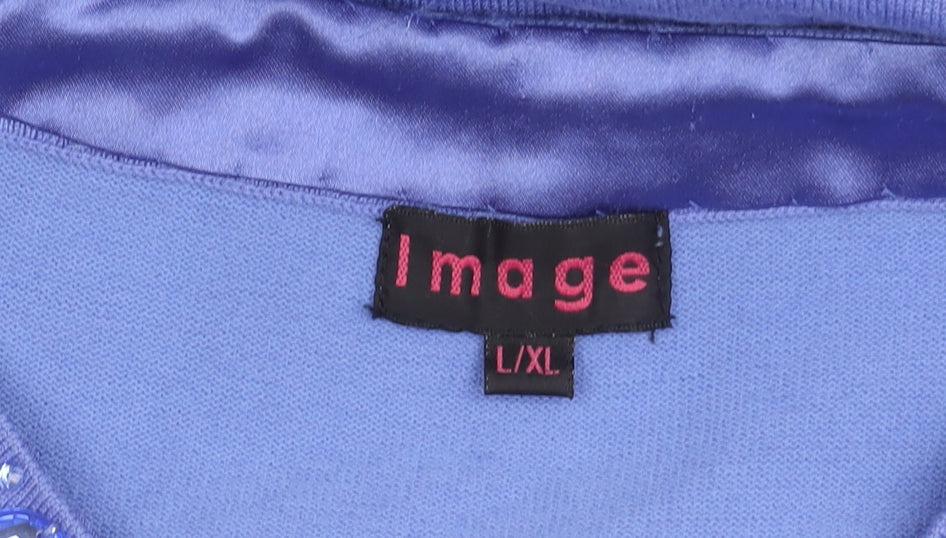Womens UK Size LXL Image Purple Cardigan Jumper