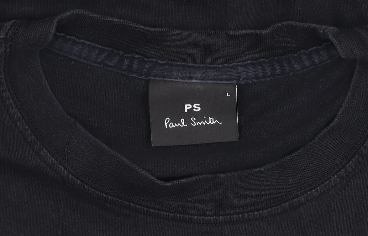 Paul Smith Men’s Black Organic Cotton Zebra Logo T-Shirt L