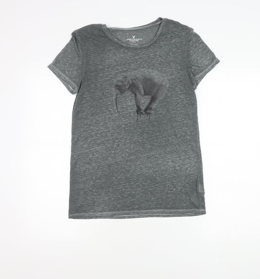 Womens UK Size S American Eagle Outfitters Grey Basic T-Shirt