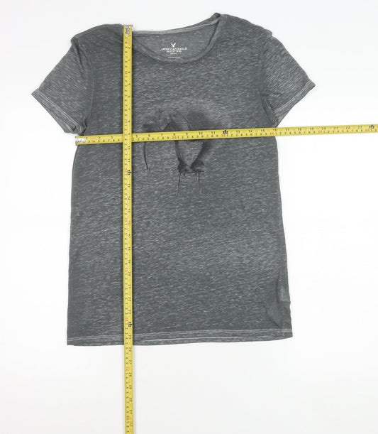Womens UK Size S American Eagle Outfitters Grey Basic T-Shirt