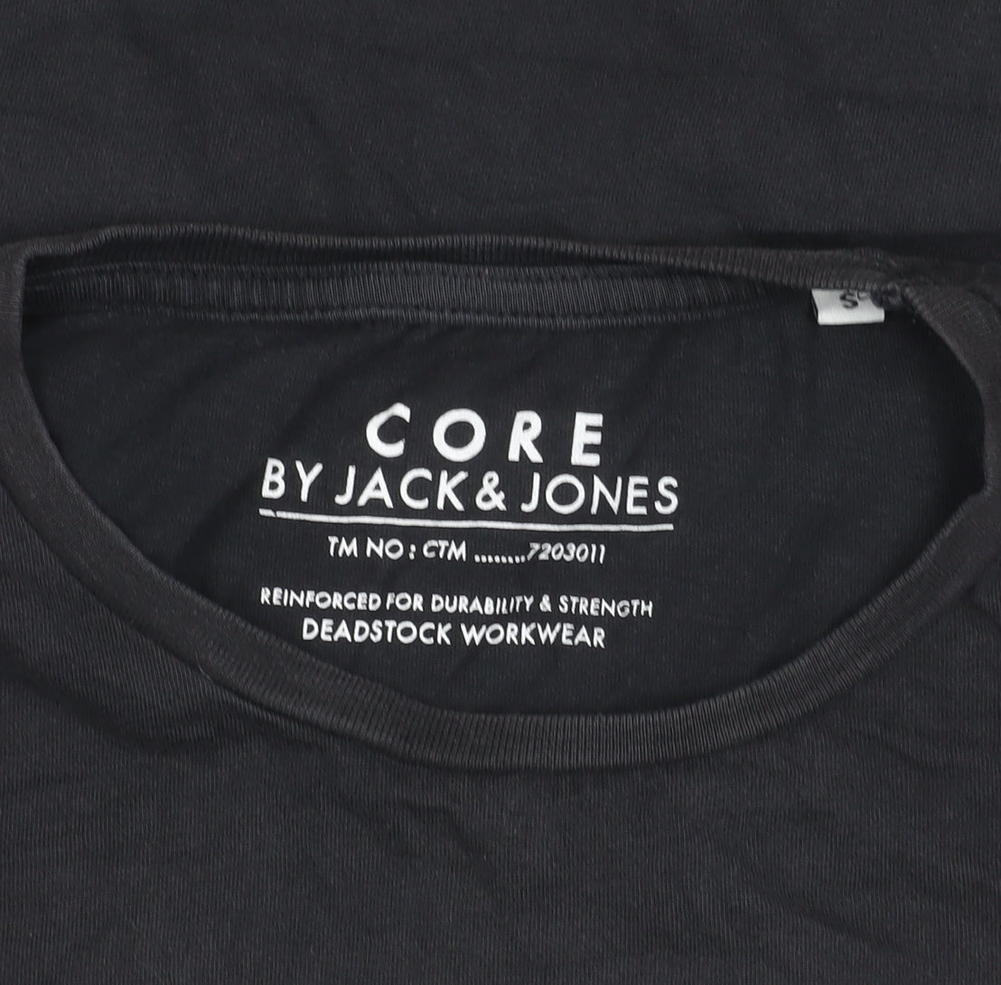Jack & Jones Men’s Black Small Graphic Logo Crew Neck T-Shirt