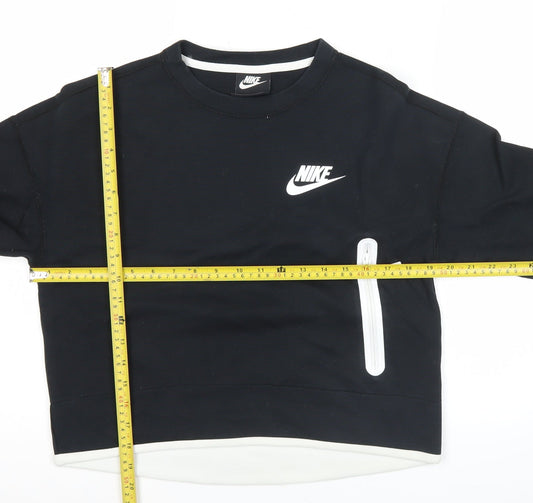 Nike Womens Black L Sweatshirt Pullover Crew Neck Long Sleeve Sportswear