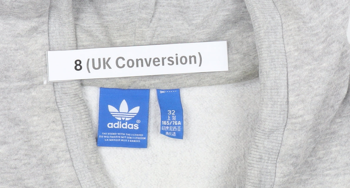 Adidas Women’s Grey Hoodie Size 8 UK Pullover Hooded Sweatshirt