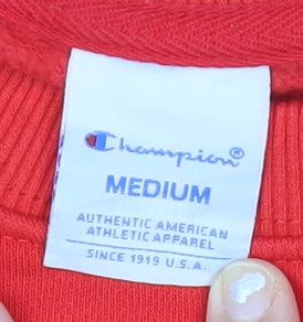Mens UK Size M Champion Red Pullover Sweatshirt
