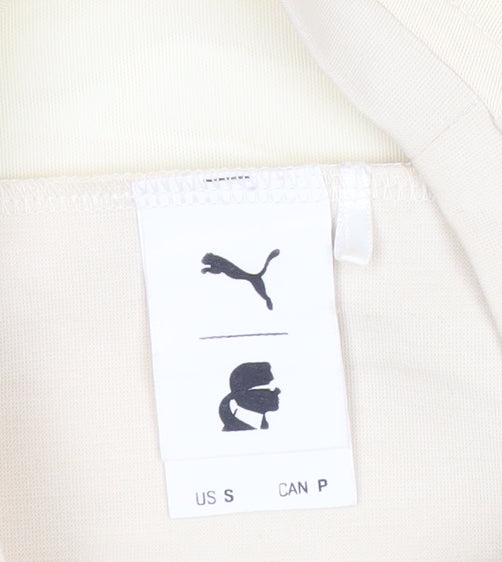 Puma x Karl Lagerfeld Womens Beige Sweatshirt Size S Logo Crew Neck