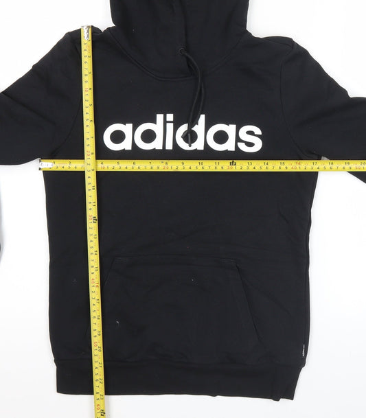 Adidas Neo Women's Black Pullover Hoodie Size 8 Logo Hooded Sweatshirt