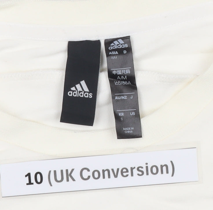 Adidas Womens Ivory Sweatshirt Size 10 Pullover Logo Cotton