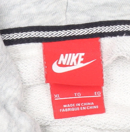 Nike Womens Grey Full Zip Hoodie Sweatshirt XL Cotton Blend