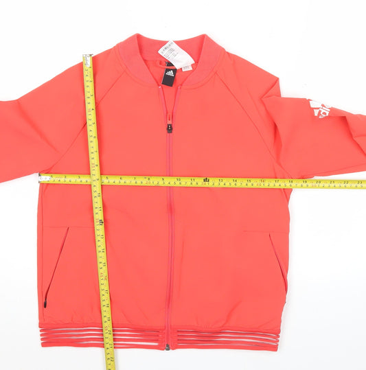 Adidas Women’s Pink Track Jacket Size 10 Full Zip Lightweight