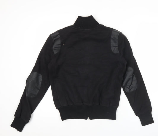 Nike Women Black Cotton Track Jacket L Full Zip Sportswear