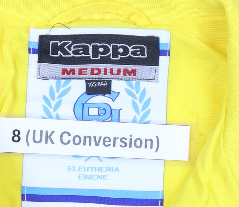 Kappa Womens Yellow Track Jacket Size 8 Full Zip Sportswear