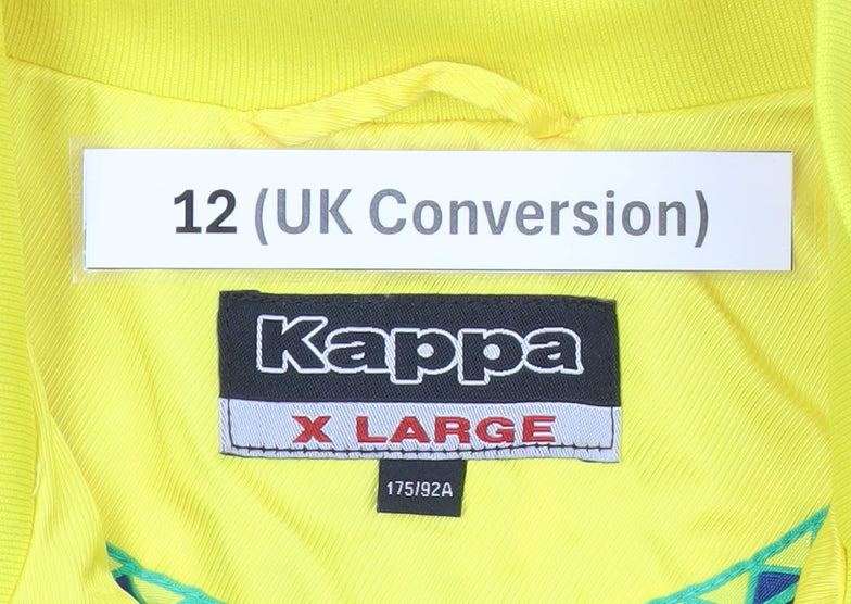 Kappa Women’s Yellow Brazil Track Jacket Size 12 Full Zip Polyester