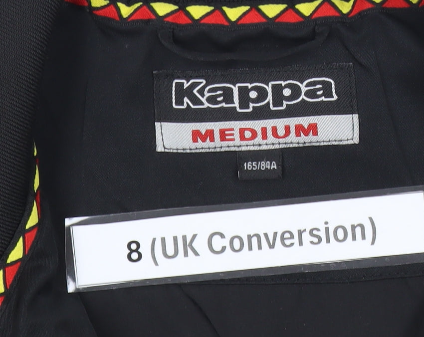 Kappa Womens Black Belgium Track Jacket Size 8 Full Zip Sports