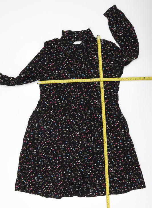 John Lewis Women’s Black Star Print Shirt Dress Size 10