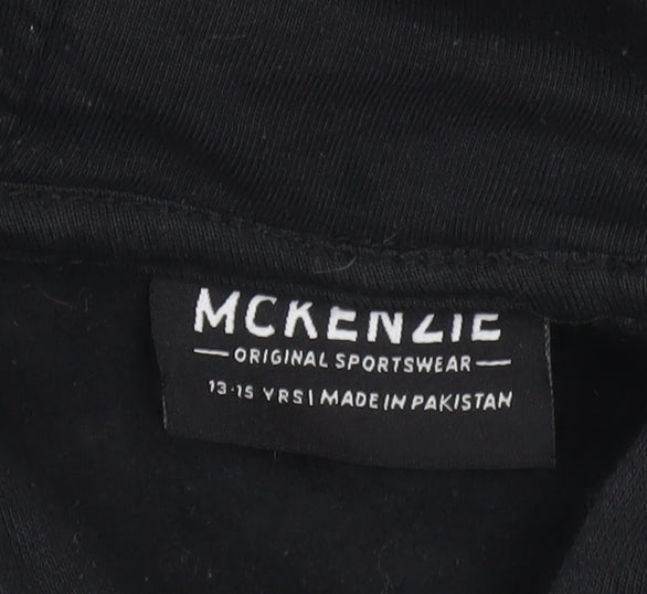 McKenzie Boys Black Full Zip Hoodie 13-14 Years Sports Casual