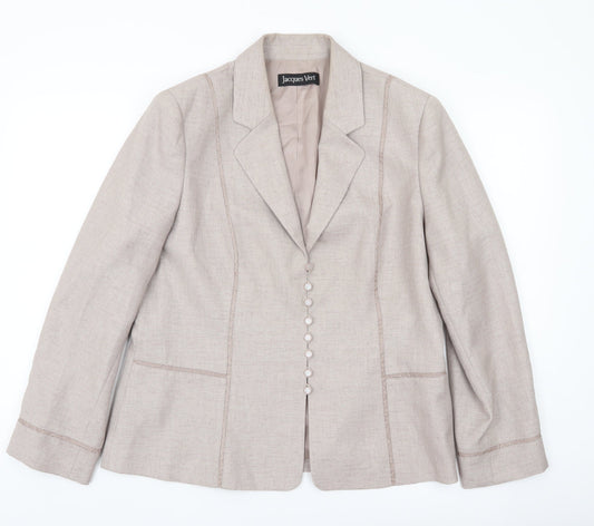Womens UK Size 16 Jacques Vert Regular Beige Suit Jacket