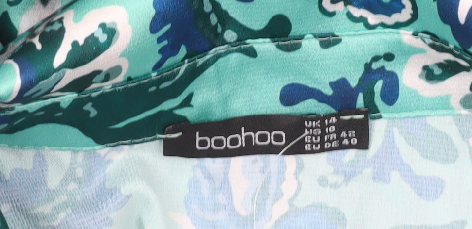 Boohoo Women’s Multicoloured Floral Shirt Dress Size 14