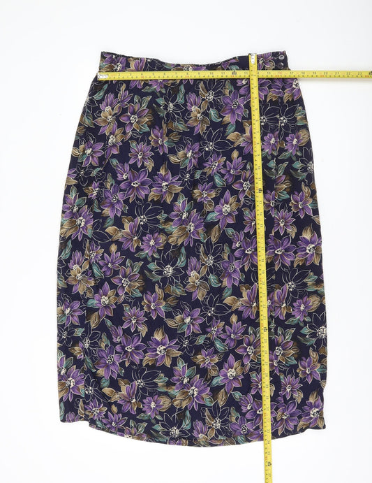 Sag Harbor Women’s Multicoloured Large Floral Rayon Pencil Skirt