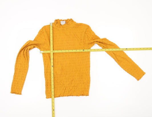 Jacqueline de Yong Women’s Yellow XS Slim Fit Mock Neck Top