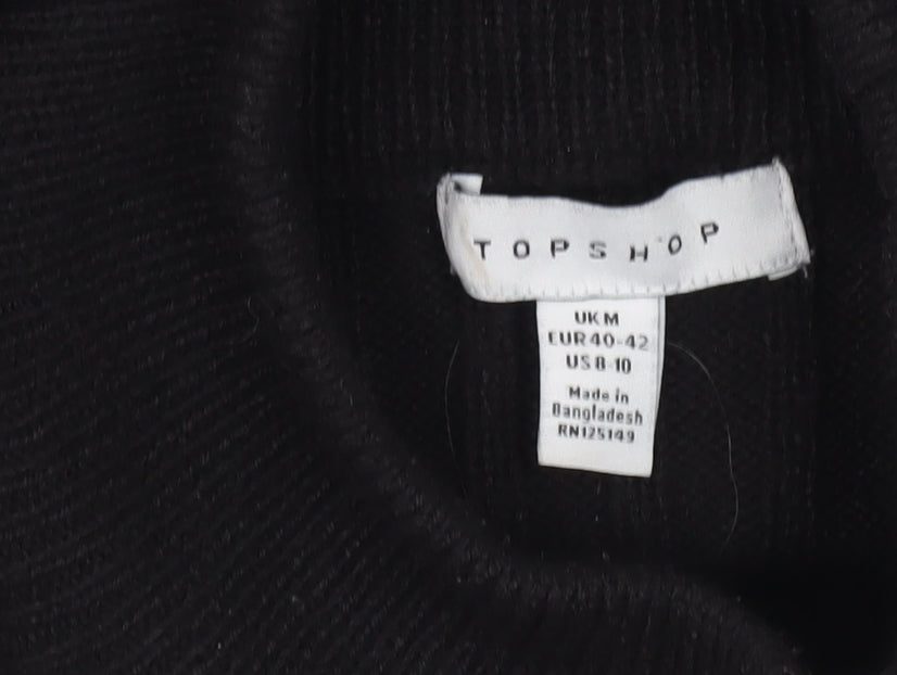 Womens UK Size M Topshop Black Pullover Jumper