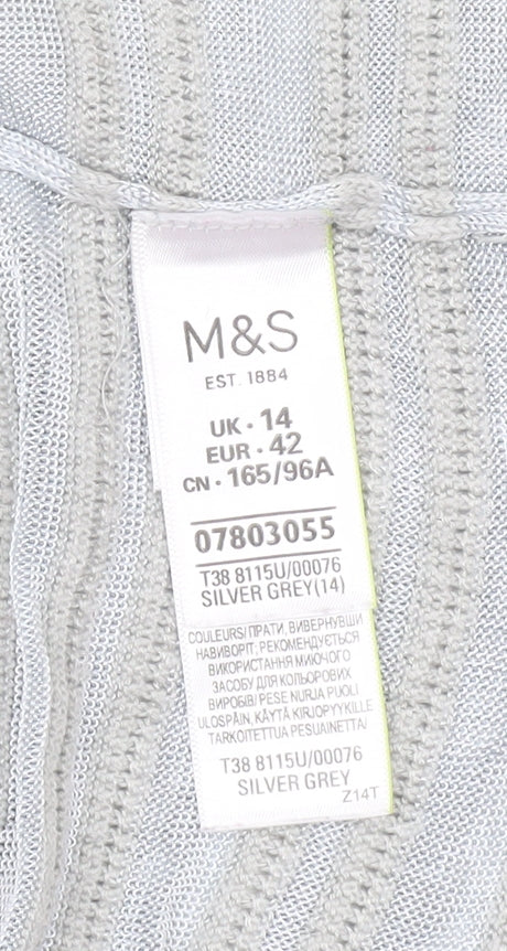 Womens UK Size 14 Marks and Spencer Grey Cardigan Jumper
