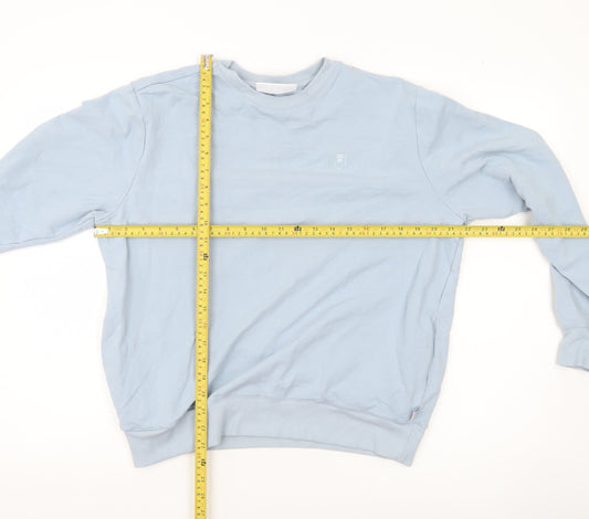 Fila Women’s Blue Pullover Sweatshirt L Logo Crew Neck Casual