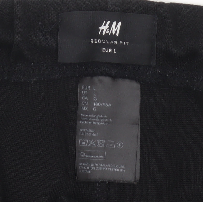 Womens UK Size L H&M Regular Fit CasualTravelWorkwear Black Trousers