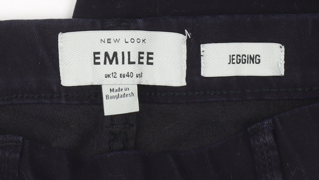 Womens UK Size 12 New Look Slim Fit Jegging Black Trousers