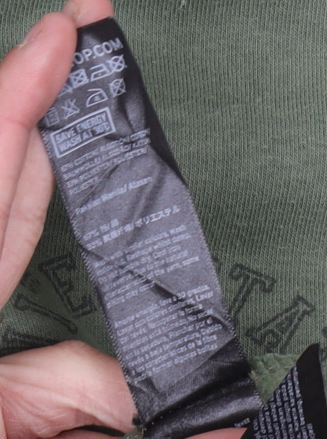 Topshop Women’s Green Hoodie Size 8 Pullover USAF Military Logo