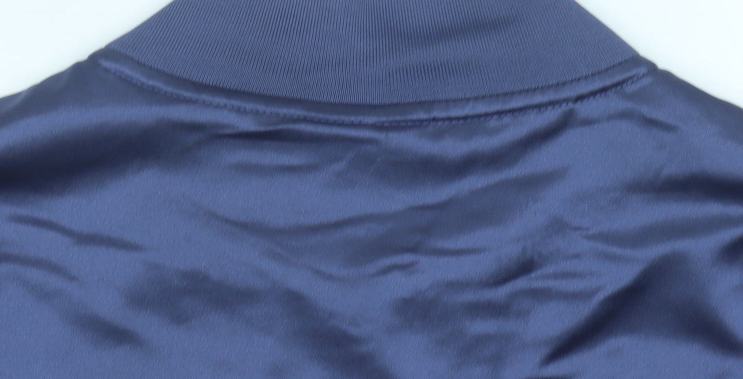 Nike Womens Blue Track Jacket Size 12 Cropped Lightweight Zip