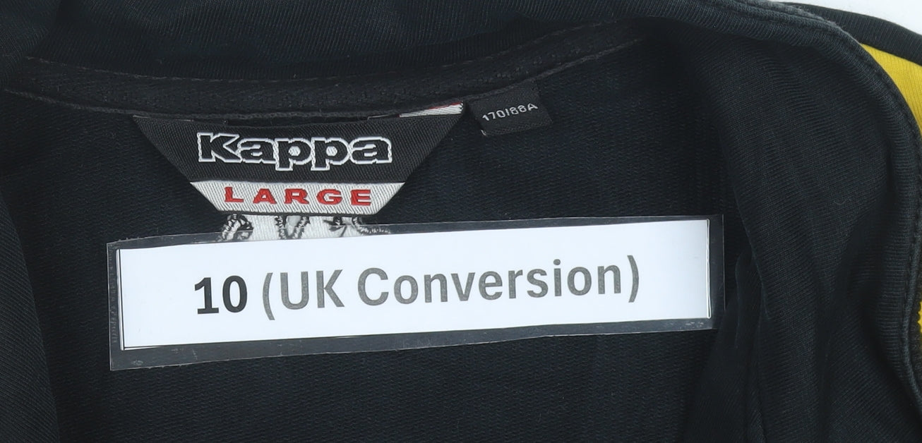 Kappa Women’s Black Yellow Track Jacket Size 10 Germany Logo