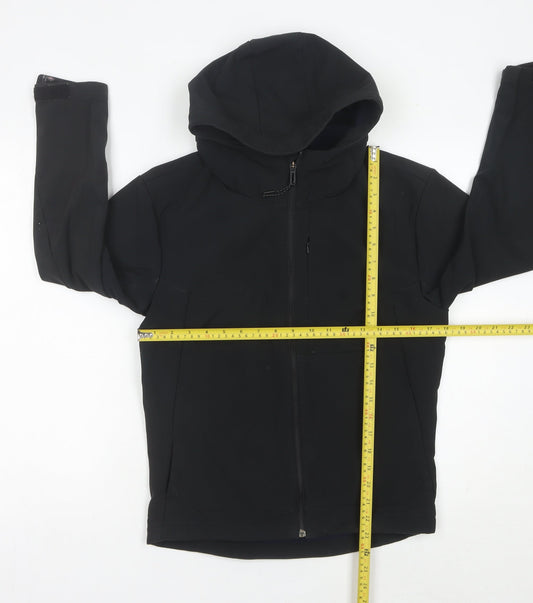 Adidas Womens Black Size 10 Windbreaker Hooded Jacket