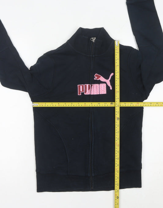 Puma Womens Black Track Jacket Size 8 Full Zip Sportswear
