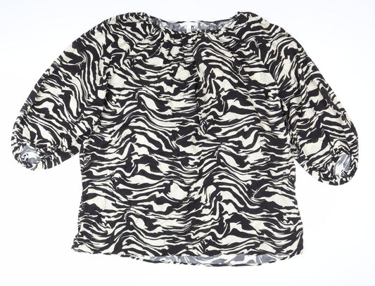Womens UK Size M H&M Black Tunic Blouse
