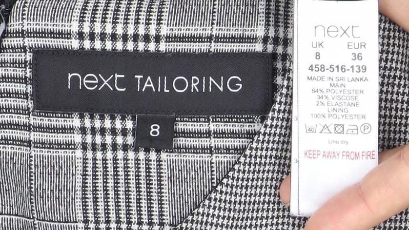 Next Women’s Grey Check Sheath Workwear Dress Size 8