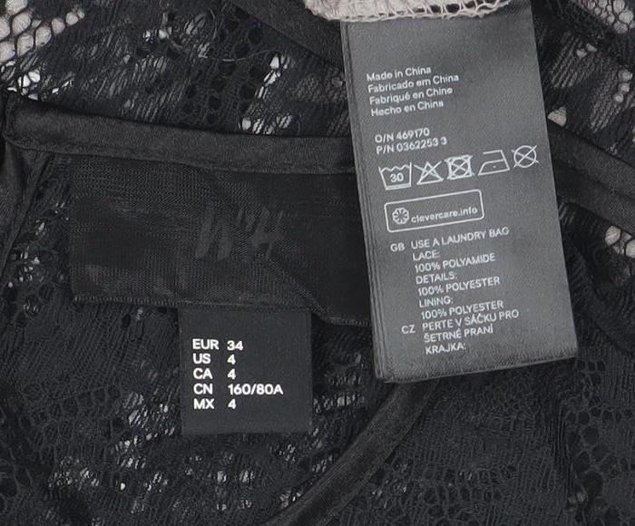Womens UK Size 8 H&M Black Camisole Blouse