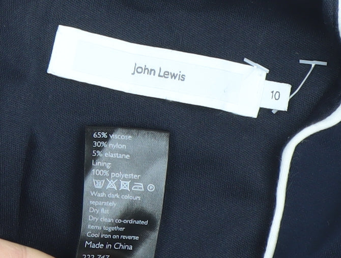 John Lewis Women’s Blue Sheath Dress Size 10 Workwear Short Sleeve