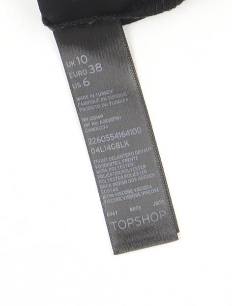 Womens UK Size 10 Topshop Black Camisole Blouse