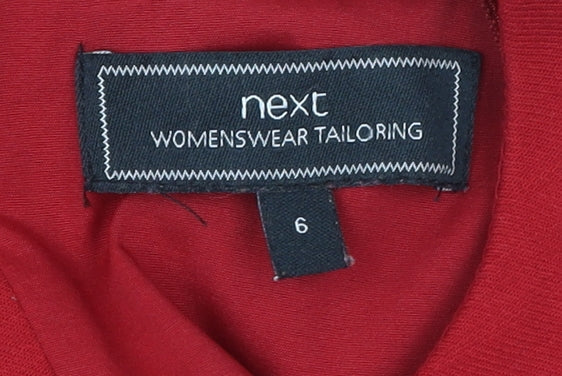 Next Womens Red Sheath Dress Size 6 Sleeveless V-Neck Workwear