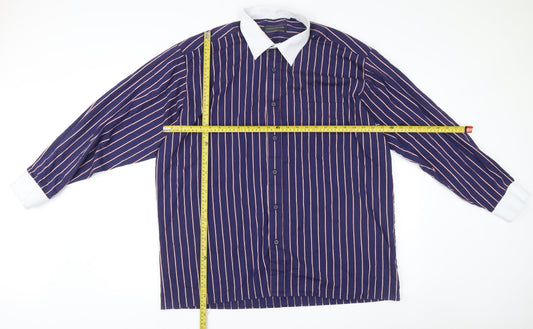 Mens UK Collar Size 17.5 Peter England Smart Blue Dress Shirt